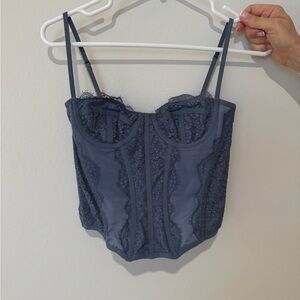 Urban Outfitters Blue Bra with Sweetheart Neckline